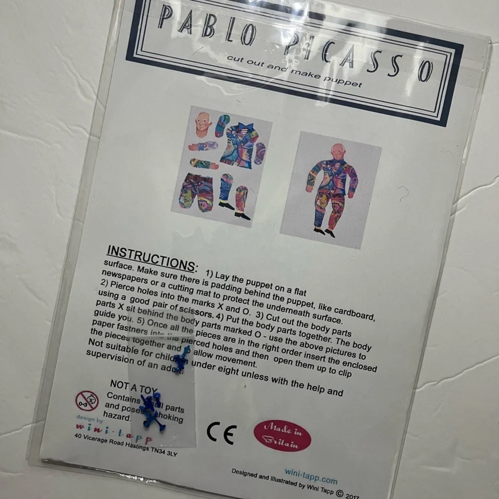 Pablo Picasso Cut Out Puppet Kit New